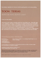 Kunstproject - Toon Tersas - 'Moet er nog kunst zijn' | 1 september - 11 november 2001 (flyer p2)